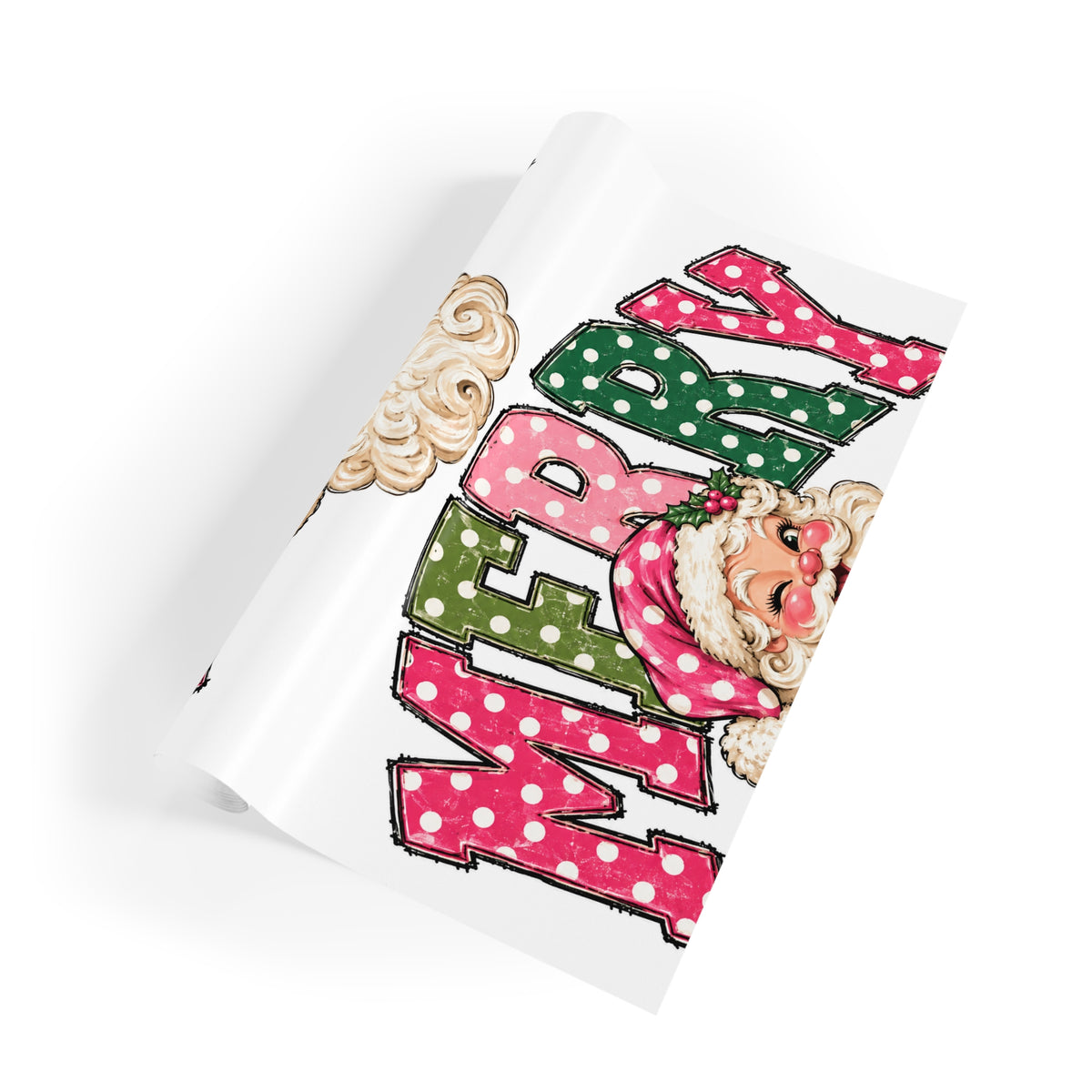 Merry Christmas Santa Gift Wrapping Paper Roll