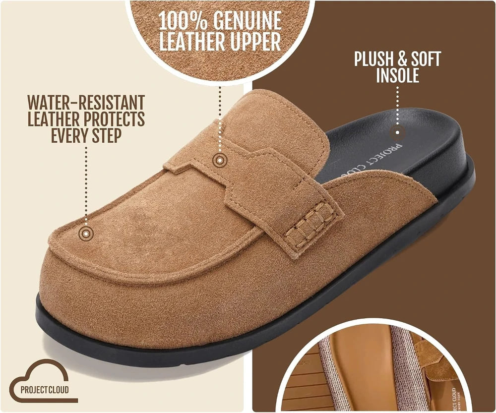 Leather Slip-On Clogs