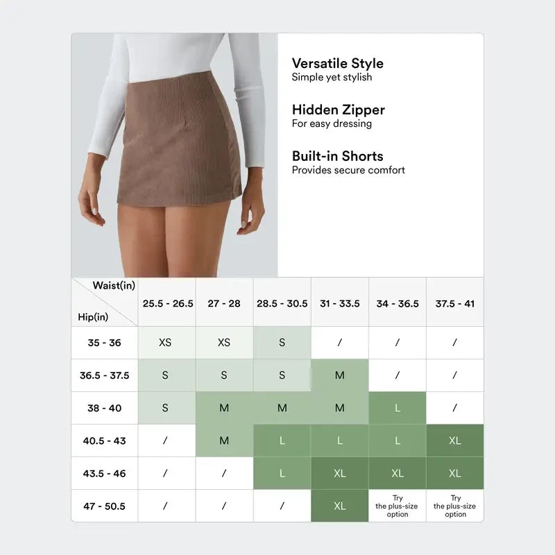 High Waisted Corduroy Mini Skirt