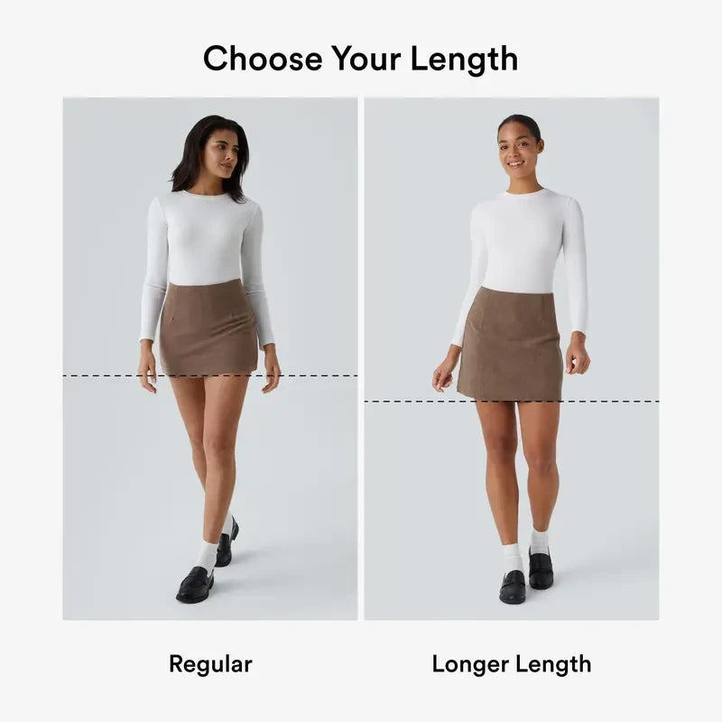 High Waisted Corduroy Mini Skirt