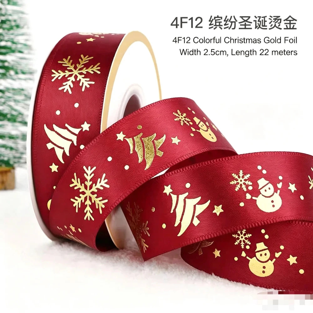 Christmas Cartoon Polyester Ribbon