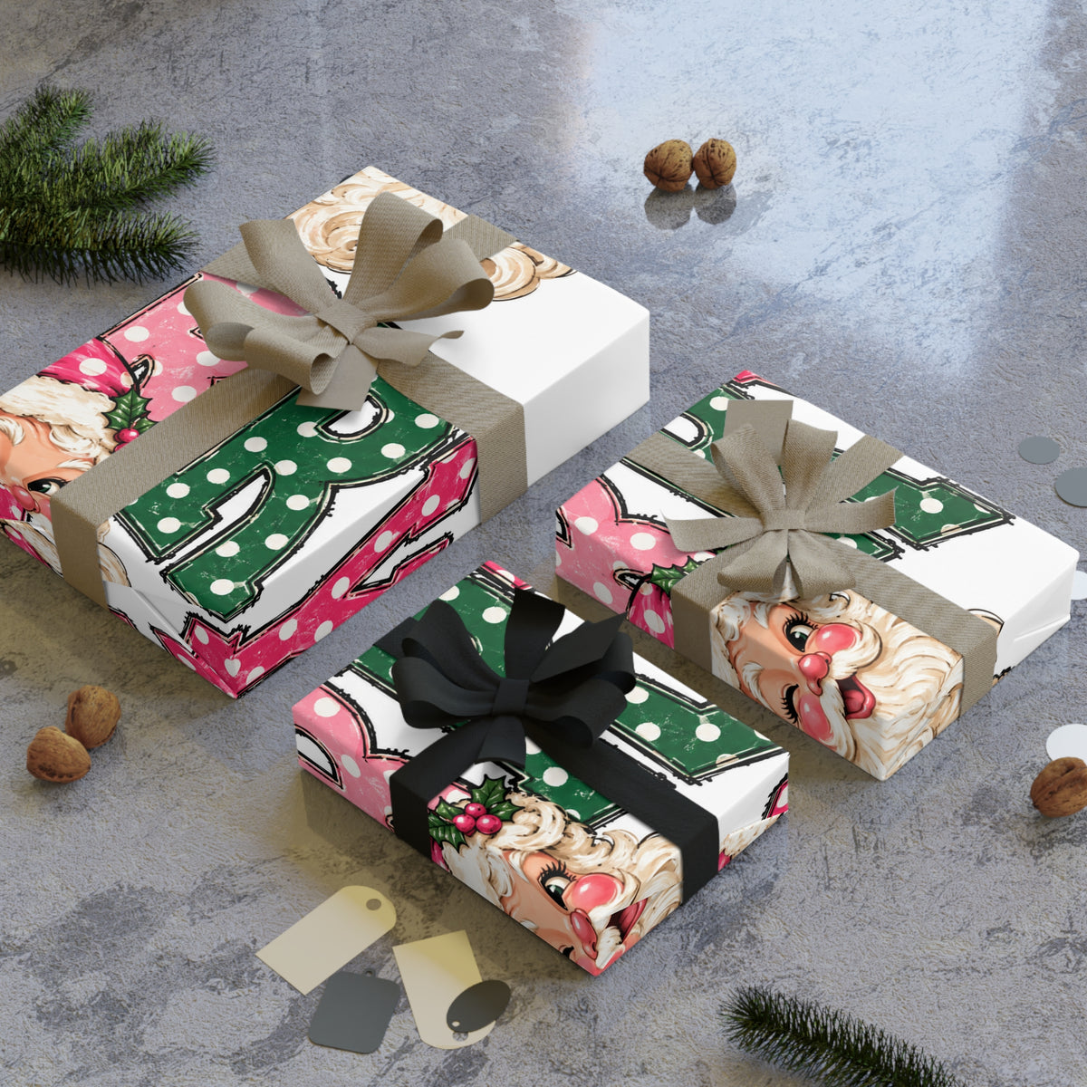 Merry Christmas Santa Gift Wrapping Paper Roll