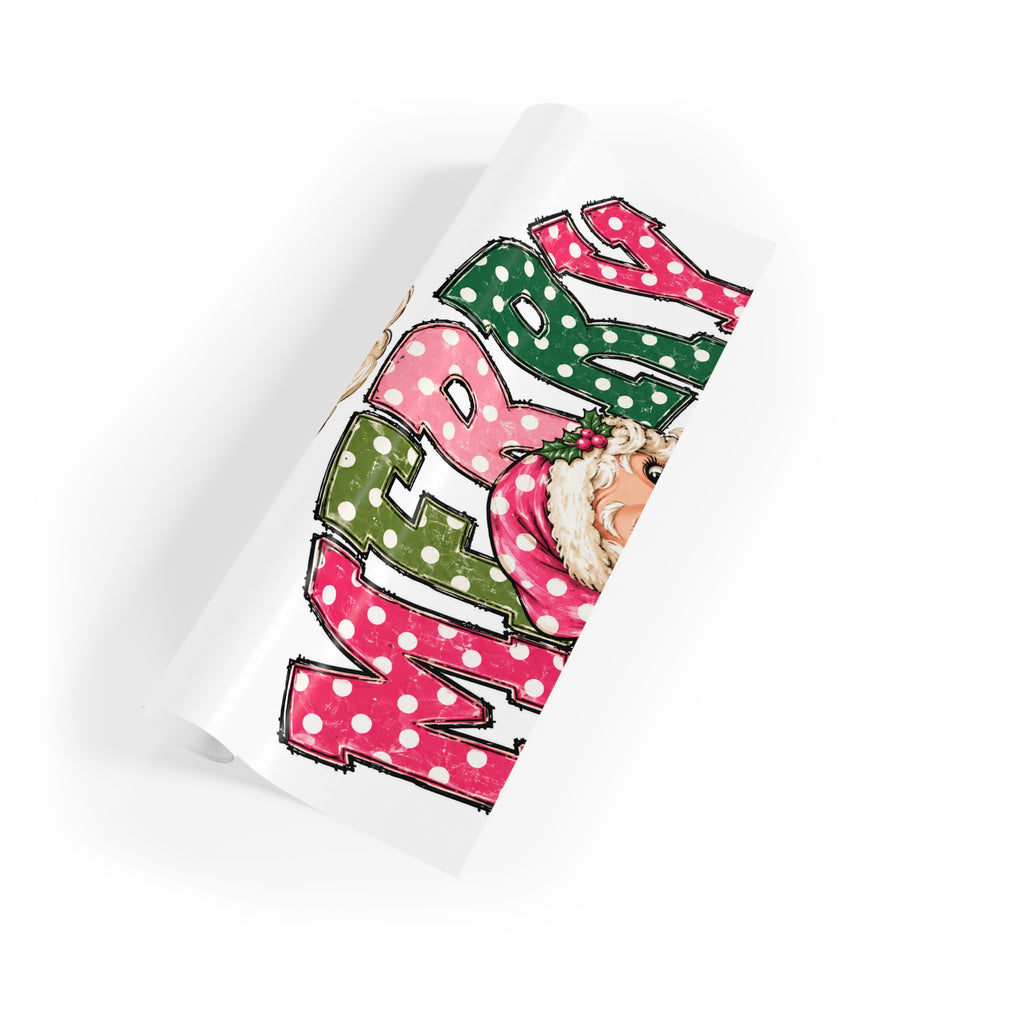 Merry Christmas Santa Gift Wrapping Paper Roll
