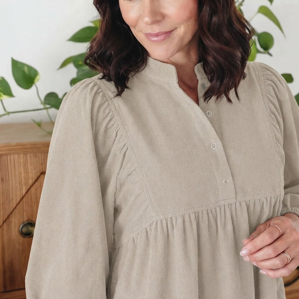 Opemiby Corduroy Fall Mini Dress