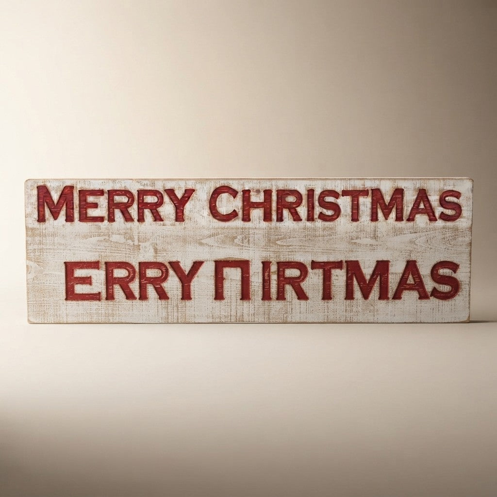 Distressed Wooden Christmas Sign
